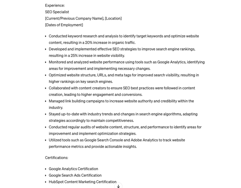 natural language processing output