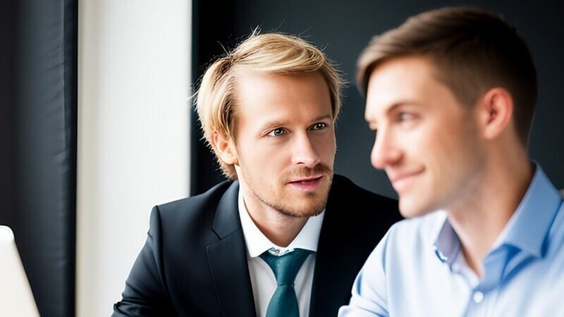 mentor talking to a young man about career advice