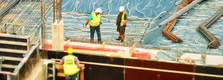 Construction laborer at work on a building site