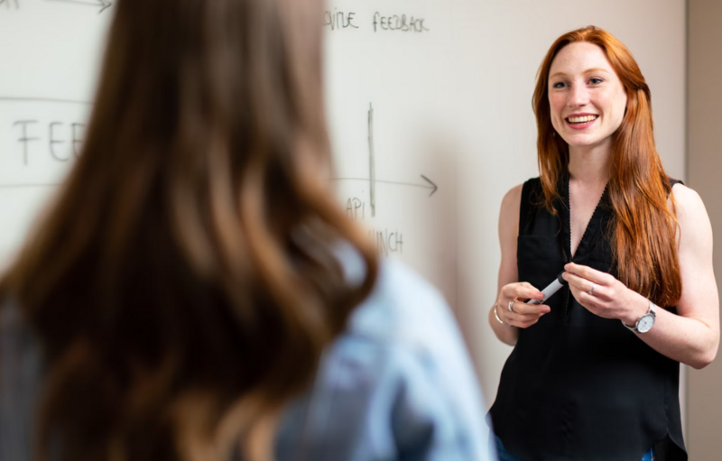 college girl tutoring to earn money.