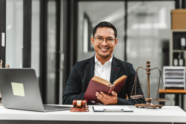 Lawyer reading law book - easy jobs to do from home