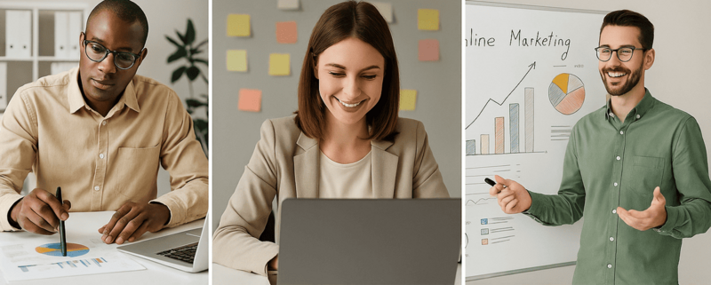 marketing professionals working