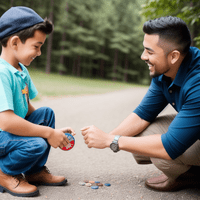 man mentors a boy about a career